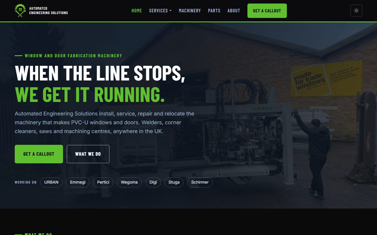The Automated Engineering Solutions website