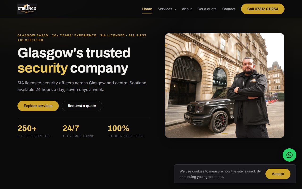 The Stirling's Security Services website